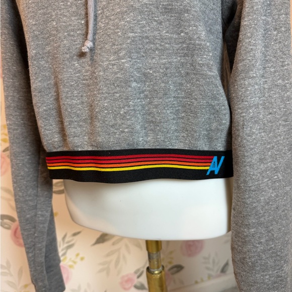 Aviator Nation Women's Logo Stripe Crop Hoodie - Picture 3 of 5